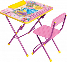Д3П Комплект Disney 3 Принцесса Disney (стол 570+пенал+стул мягкий иск.замш) - Картинка #1