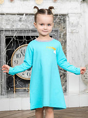 Платье "Единорог" с радугой и облачками - Размер 98 - Цвет голубой - Картинка #1